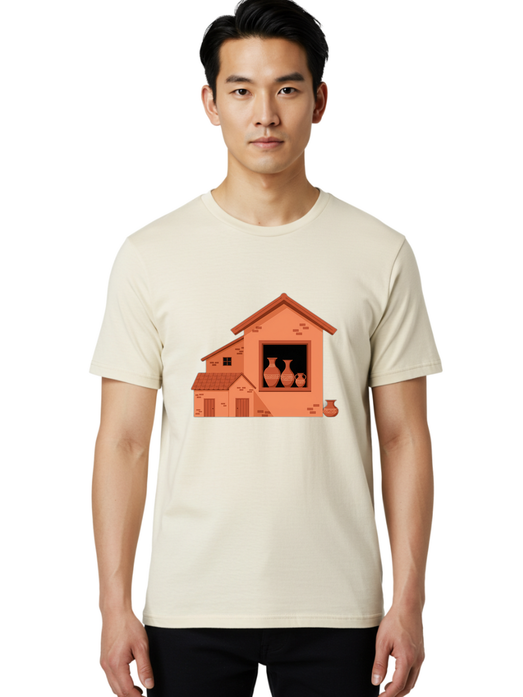 House-With-Vases Men'S Graphic Tee, 100% Cotton, Comfortable Casual Summer Wear, Machine Washable, Vintage Camera, Old Camera, Antique Camera, Black Camera, Classic Photography, Photography Equipment, Nostalgic Device, Film Camera, Camera Art Bag599