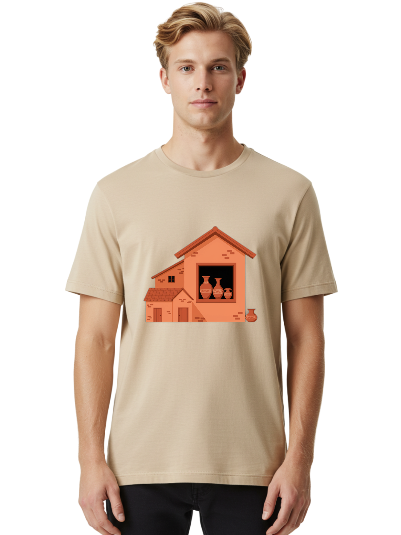 House-With-Vases Men'S Graphic Tee, 100% Cotton, Comfortable Casual Summer Wear, Machine Washable, Vintage Camera, Old Camera, Antique Camera, Black Camera, Classic Photography, Photography Equipment, Nostalgic Device, Film Camera, Camera Art Bag599
