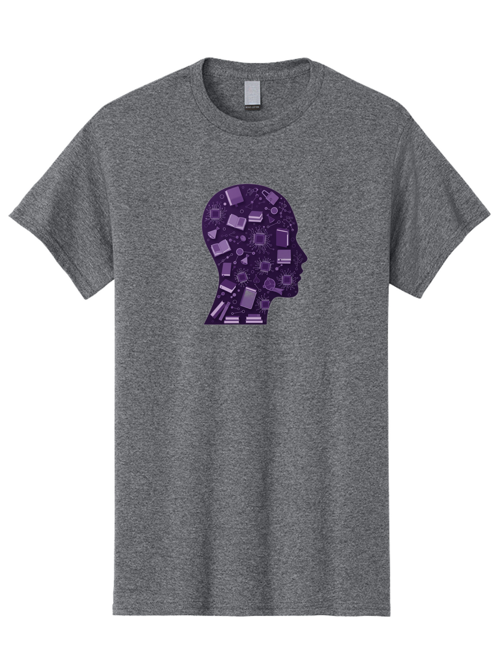 Human-Head-Silhouette Men'S Graphic Tee, 100% Cotton, Comfortable Casual Summer Wear, Machine Washable, Vintage Camera, Old Camera, Antique Camera, Black Camera, Classic Photography, Photography Equipment, Nostalgic Device, Film Camera, Bag601
