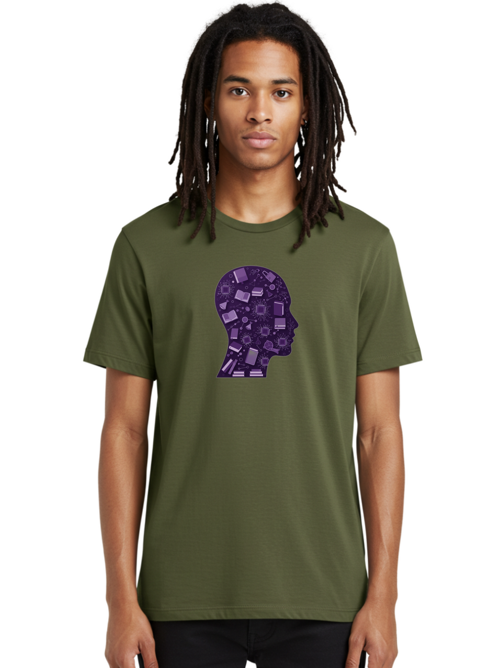 Human-Head-Silhouette Men'S Graphic Tee, 100% Cotton, Comfortable Casual Summer Wear, Machine Washable, Vintage Camera, Old Camera, Antique Camera, Black Camera, Classic Photography, Photography Equipment, Nostalgic Device, Film Camera, Bag601
