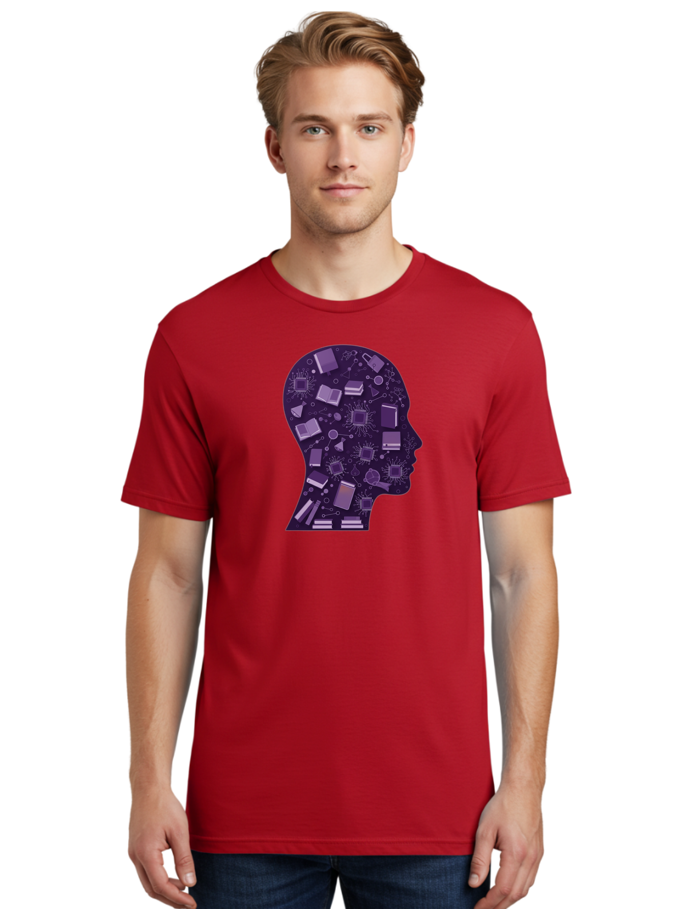 Human-Head-Silhouette Men'S Graphic Tee, 100% Cotton, Comfortable Casual Summer Wear, Machine Washable, Vintage Camera, Old Camera, Antique Camera, Black Camera, Classic Photography, Photography Equipment, Nostalgic Device, Film Camera, Bag601