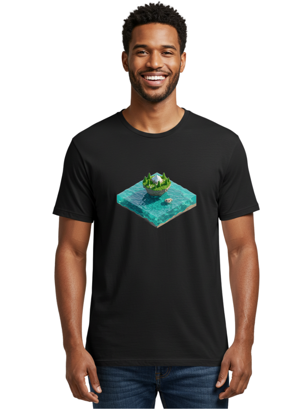 Island Men'S Graphic Tee, 100% Cotton, Comfortable Casual Summer Wear, Machine Washable, Vintage Camera, Old Camera, Antique Camera, Black Camera, Classic Photography, Photography Equipment, Nostalgic Device, Film Camera, Camera Art Bag619