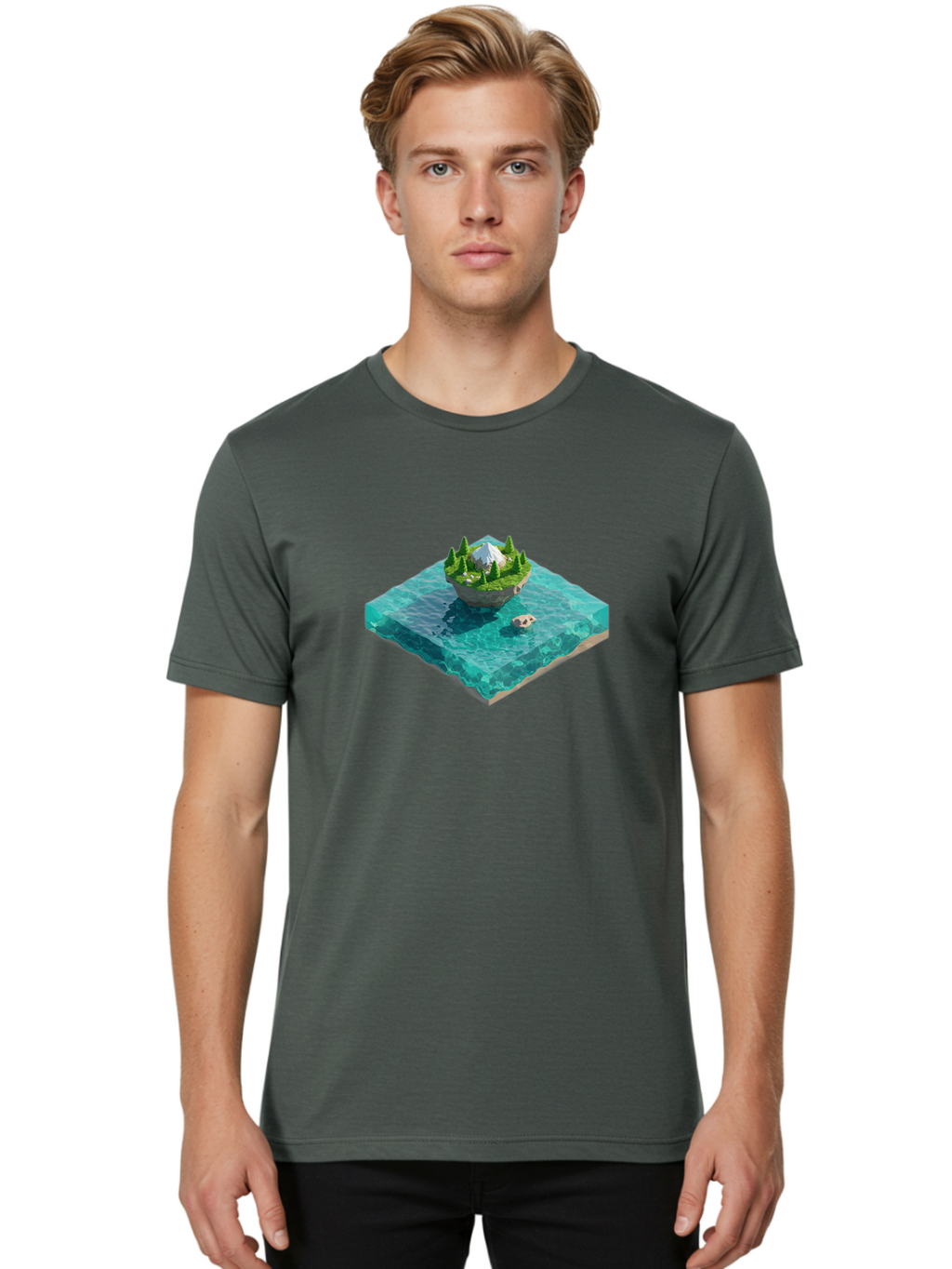 Island Men'S Graphic Tee, 100% Cotton, Comfortable Casual Summer Wear, Machine Washable, Vintage Camera, Old Camera, Antique Camera, Black Camera, Classic Photography, Photography Equipment, Nostalgic Device, Film Camera, Camera Art Bag619