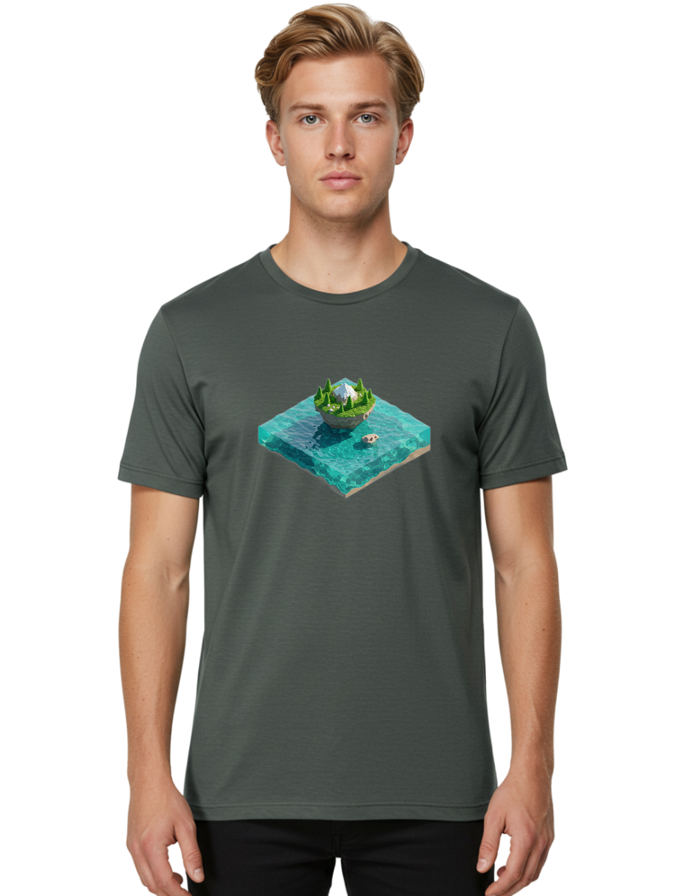 Island Men'S Graphic Tee, 100% Cotton, Comfortable Casual Summer Wear, Machine Washable, Vintage Camera, Old Camera, Antique Camera, Black Camera, Classic Photography, Photography Equipment, Nostalgic Device, Film Camera, Camera Art Bag619