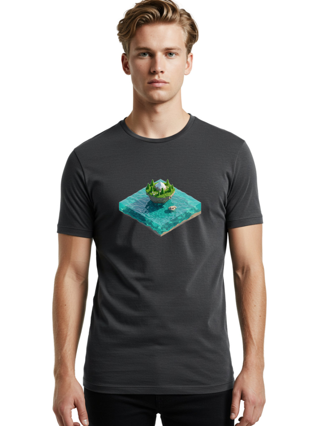 Island Men'S Graphic Tee, 100% Cotton, Comfortable Casual Summer Wear, Machine Washable, Vintage Camera, Old Camera, Antique Camera, Black Camera, Classic Photography, Photography Equipment, Nostalgic Device, Film Camera, Camera Art Bag619
