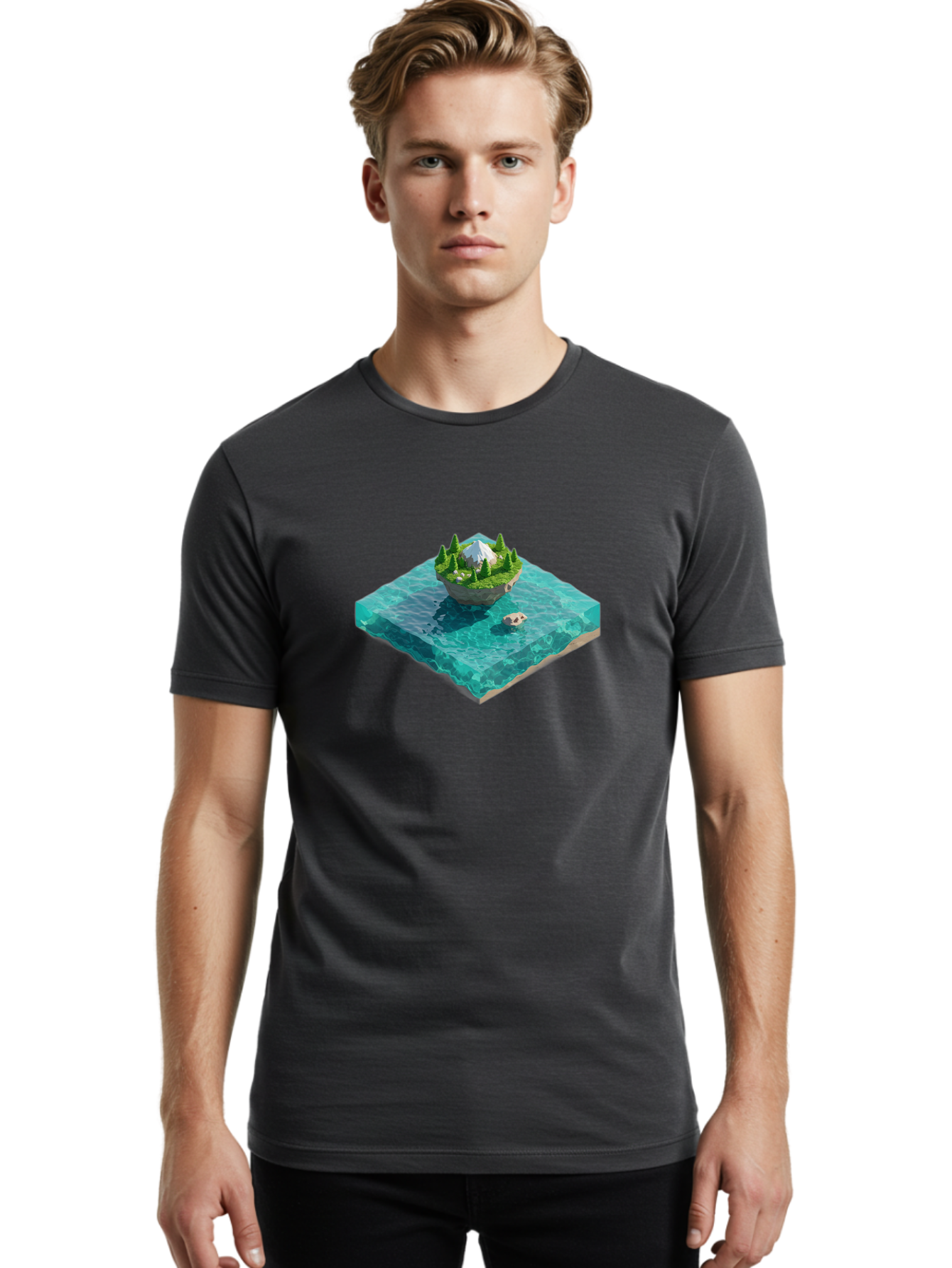 Island Men'S Graphic Tee, 100% Cotton, Comfortable Casual Summer Wear, Machine Washable, Vintage Camera, Old Camera, Antique Camera, Black Camera, Classic Photography, Photography Equipment, Nostalgic Device, Film Camera, Camera Art Bag619