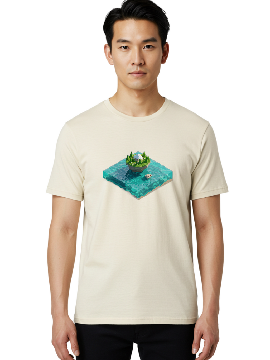 Island Men'S Graphic Tee, 100% Cotton, Comfortable Casual Summer Wear, Machine Washable, Vintage Camera, Old Camera, Antique Camera, Black Camera, Classic Photography, Photography Equipment, Nostalgic Device, Film Camera, Camera Art Bag619