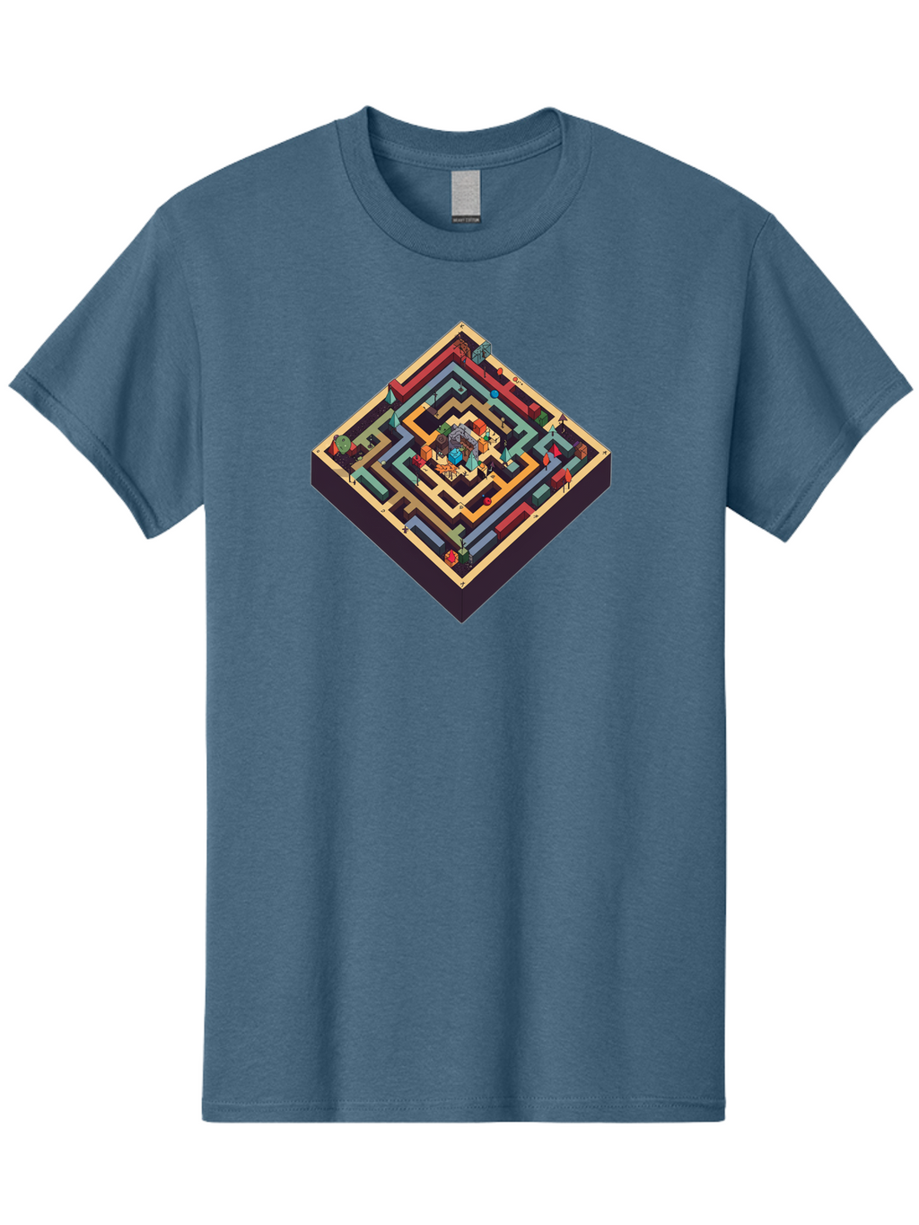 Isometric-Labyrinth Men'S Graphic Tee, 100% Cotton, Comfortable Casual Summer Wear, Machine Washable, Vintage Camera, Old Camera, Antique Camera, Black Camera, Classic Photography, Photography Equipment, Nostalgic Device, Film Camera, Bag620