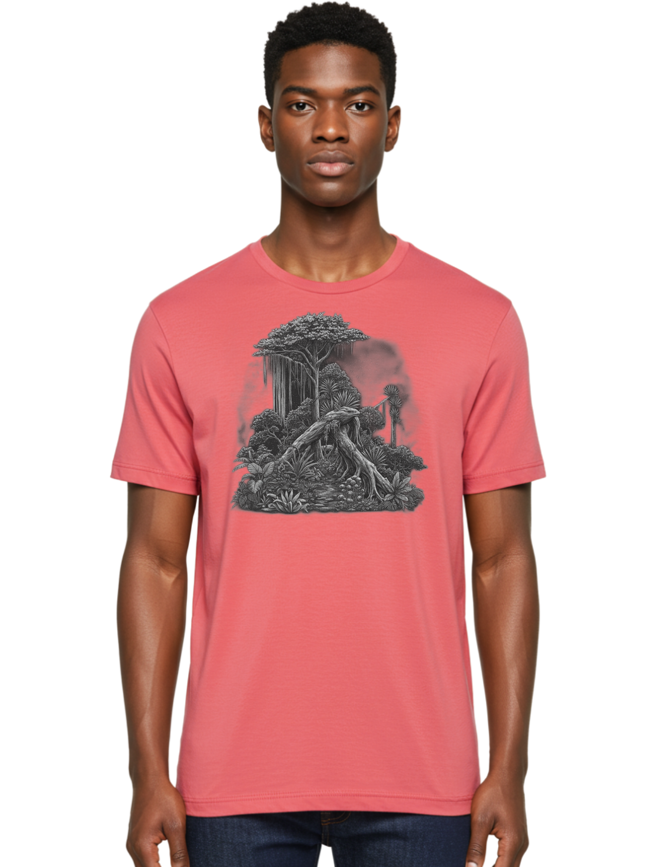 Jungle-Scene Men'S Graphic Tee, 100% Cotton, Comfortable Casual Summer Wear, Machine Washable, Vintage Camera, Old Camera, Antique Camera, Black Camera, Classic Photography, Photography Equipment, Nostalgic Device, Film Camera, Camera Art Bag624