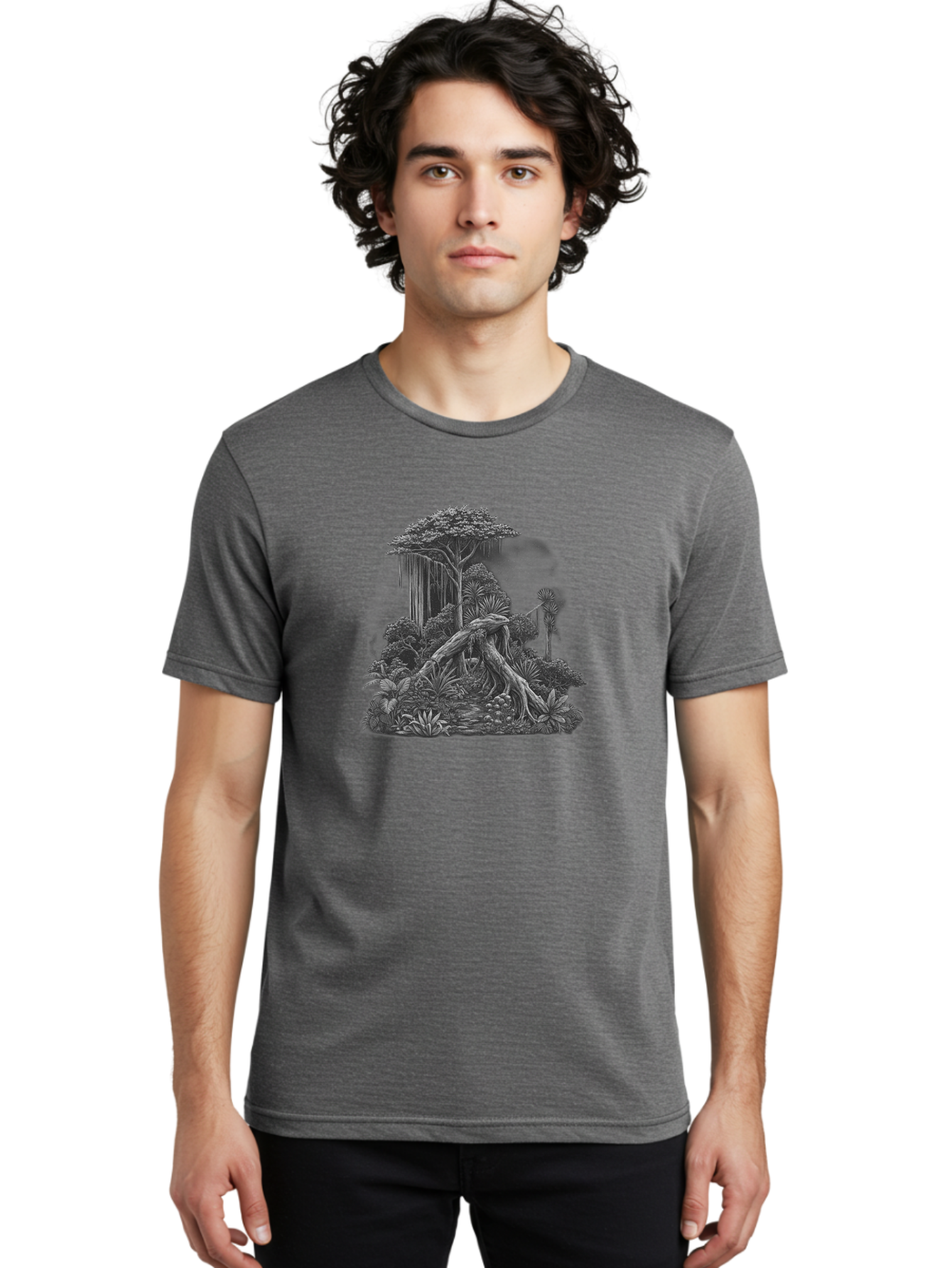 Jungle-Scene Men'S Graphic Tee, 100% Cotton, Comfortable Casual Summer Wear, Machine Washable, Vintage Camera, Old Camera, Antique Camera, Black Camera, Classic Photography, Photography Equipment, Nostalgic Device, Film Camera, Camera Art Bag624