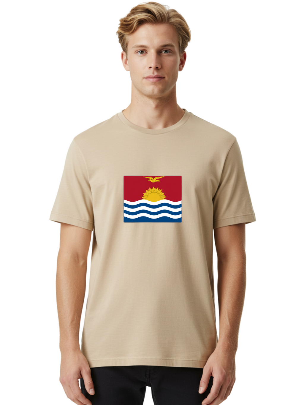 Kiribati-Flag-1 Men'S Graphic Tee, 100% Cotton, Comfortable Casual Summer Wear, Machine Washable, Vintage Camera, Old Camera, Antique Camera, Black Camera, Classic Photography, Photography Equipment, Nostalgic Device, Film Camera, Camera Art Bag643