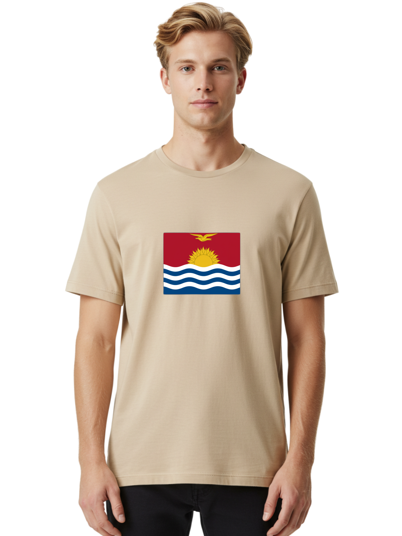 Kiribati-Flag-1 Men'S Graphic Tee, 100% Cotton, Comfortable Casual Summer Wear, Machine Washable, Vintage Camera, Old Camera, Antique Camera, Black Camera, Classic Photography, Photography Equipment, Nostalgic Device, Film Camera, Camera Art Bag643