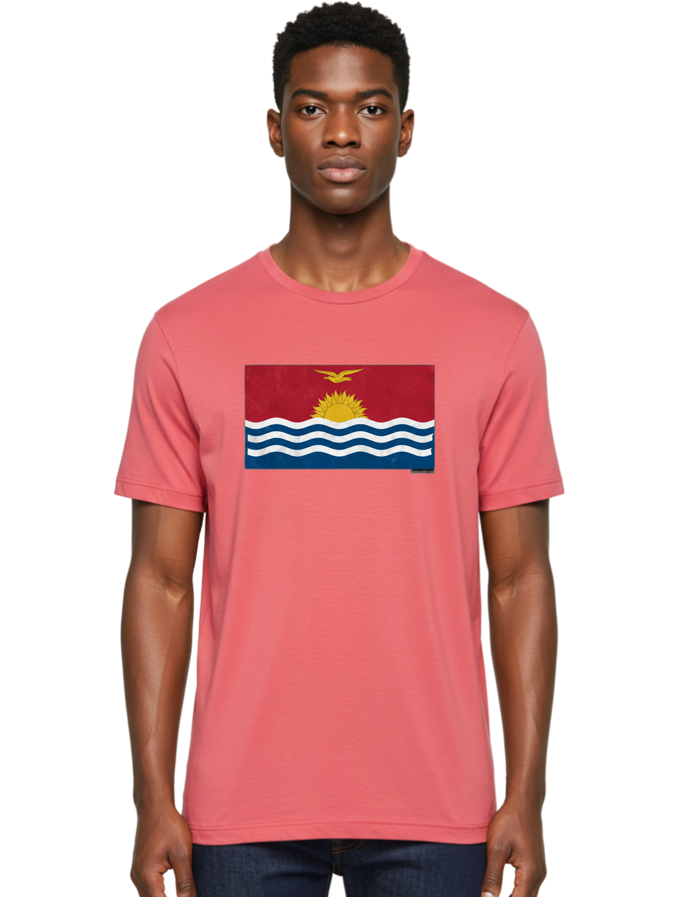 Kiribati-Flag-7 Men'S Graphic Tee, 100% Cotton, Comfortable Casual Summer Wear, Machine Washable, Vintage Camera, Old Camera, Antique Camera, Black Camera, Classic Photography, Photography Equipment, Nostalgic Device, Film Camera, Camera Art Bag649
