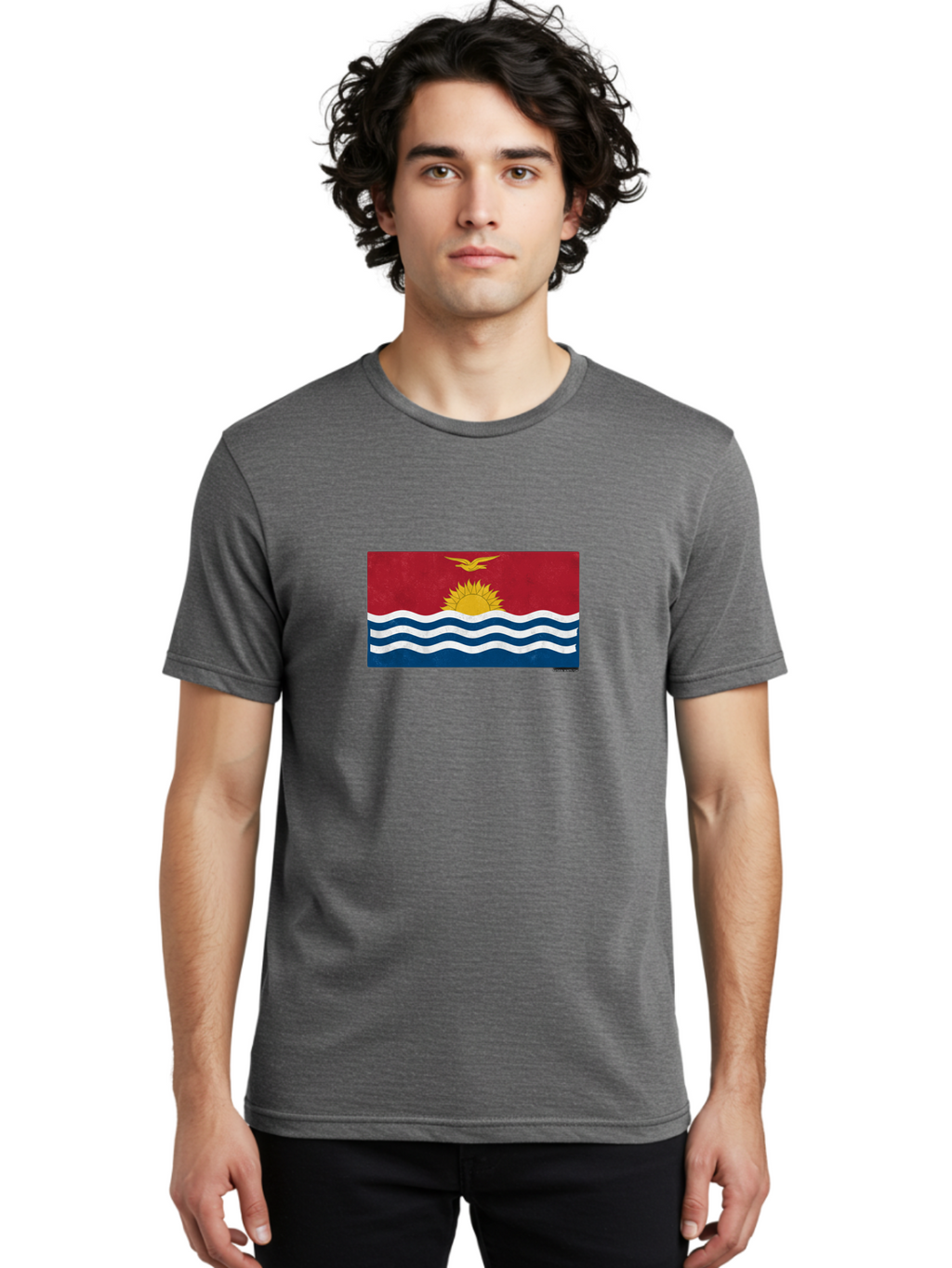 Kiribati-Flag-7 Men'S Graphic Tee, 100% Cotton, Comfortable Casual Summer Wear, Machine Washable, Vintage Camera, Old Camera, Antique Camera, Black Camera, Classic Photography, Photography Equipment, Nostalgic Device, Film Camera, Camera Art Bag649