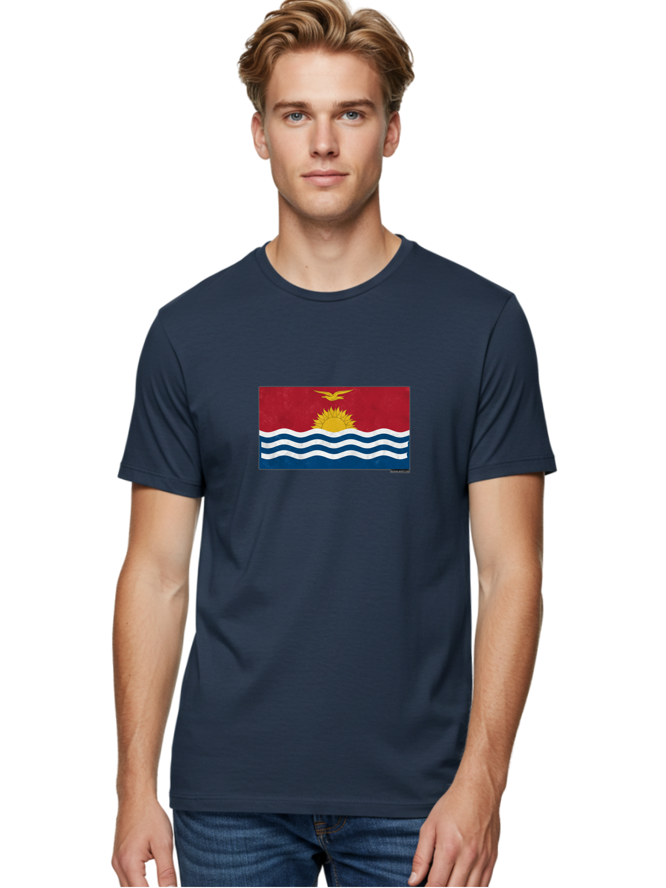 Kiribati-Flag-7 Men'S Graphic Tee, 100% Cotton, Comfortable Casual Summer Wear, Machine Washable, Vintage Camera, Old Camera, Antique Camera, Black Camera, Classic Photography, Photography Equipment, Nostalgic Device, Film Camera, Camera Art Bag649