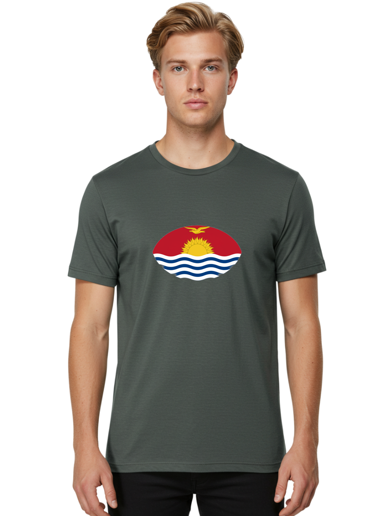 Kiribati-Flag Men'S Graphic Tee, 100% Cotton, Comfortable Casual Summer Wear, Machine Washable, Vintage Camera, Old Camera, Antique Camera, Black Camera, Classic Photography, Photography Equipment, Nostalgic Device, Film Camera, Camera Art Bag652