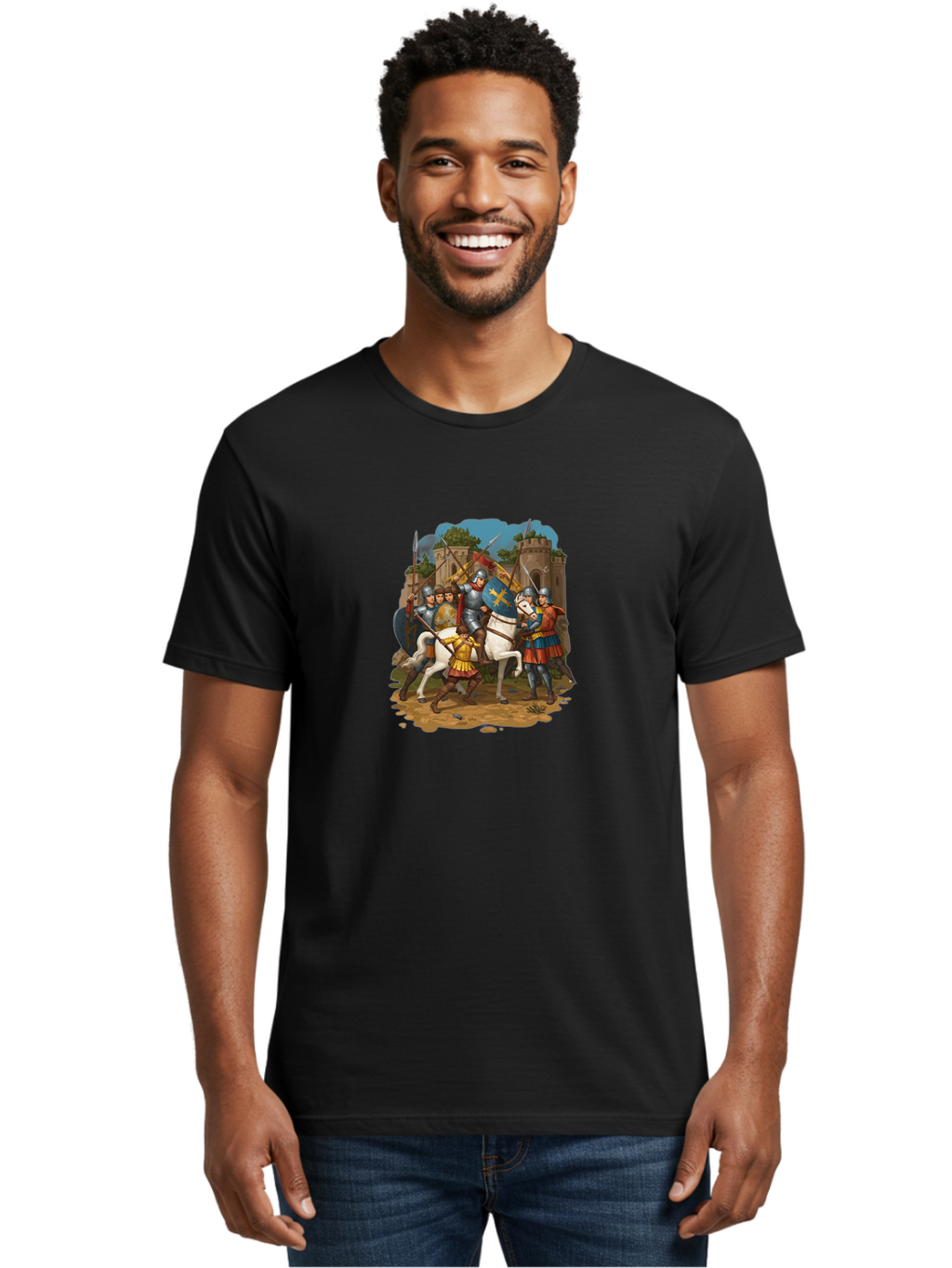 Knights-On-Horseback Men'S Graphic Tee, 100% Cotton, Comfortable Casual Summer Wear, Machine Washable, Vintage Camera, Old Camera, Antique Camera, Black Camera, Classic Photography, Photography Equipment, Nostalgic Device, Film Camera, Bag657