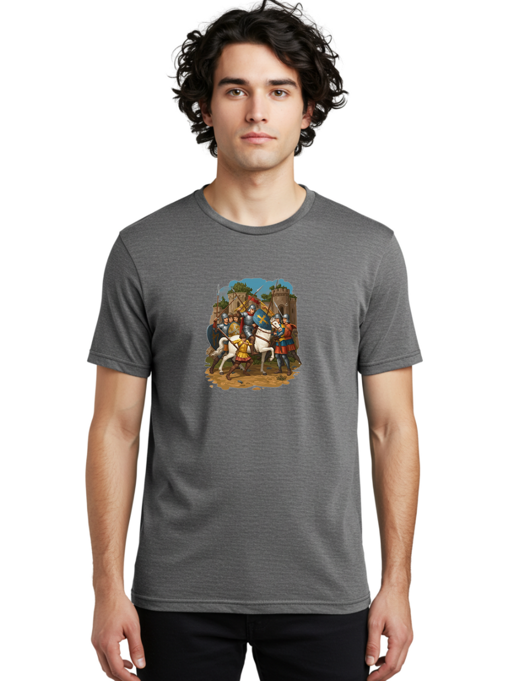 Knights-On-Horseback Men'S Graphic Tee, 100% Cotton, Comfortable Casual Summer Wear, Machine Washable, Vintage Camera, Old Camera, Antique Camera, Black Camera, Classic Photography, Photography Equipment, Nostalgic Device, Film Camera, Bag657