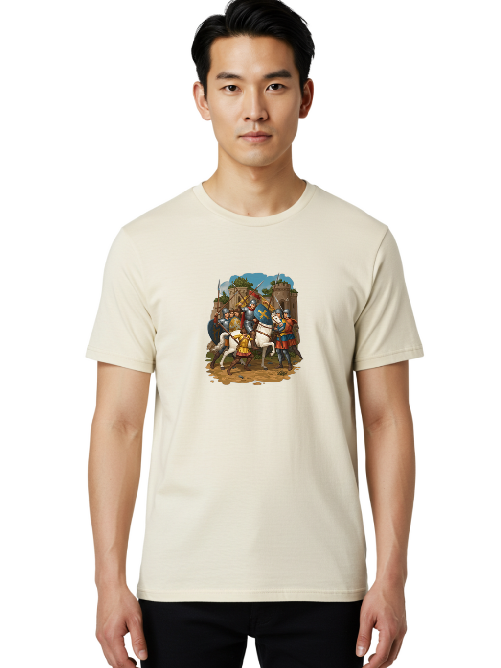 Knights-On-Horseback Men'S Graphic Tee, 100% Cotton, Comfortable Casual Summer Wear, Machine Washable, Vintage Camera, Old Camera, Antique Camera, Black Camera, Classic Photography, Photography Equipment, Nostalgic Device, Film Camera, Bag657