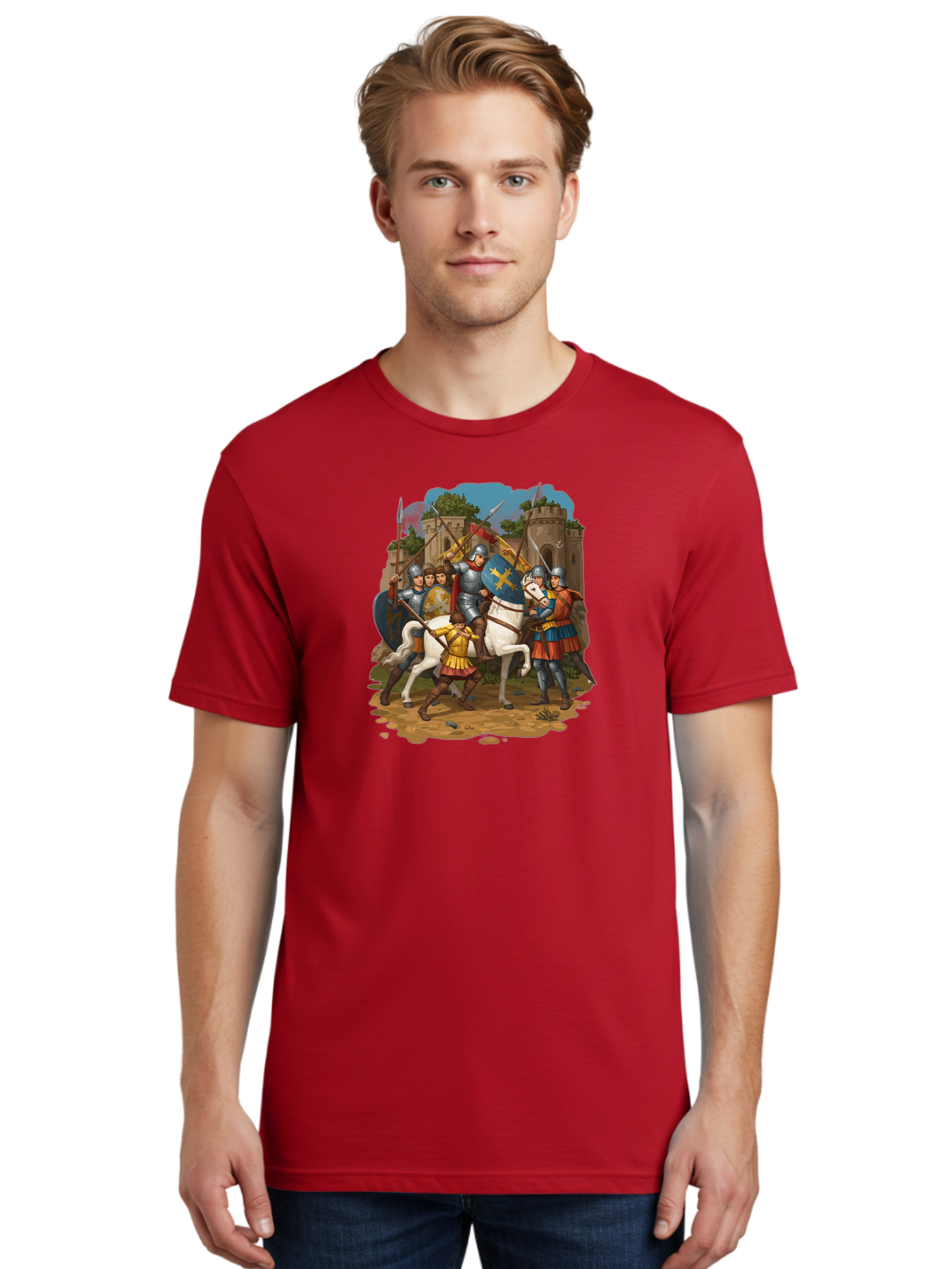 Knights-On-Horseback Men'S Graphic Tee, 100% Cotton, Comfortable Casual Summer Wear, Machine Washable, Vintage Camera, Old Camera, Antique Camera, Black Camera, Classic Photography, Photography Equipment, Nostalgic Device, Film Camera, Bag657