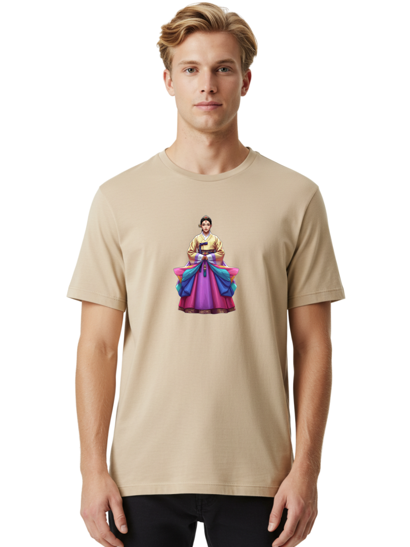 Korean-Woman-In-Hanbok Men'S Graphic Tee, 100% Cotton, Comfortable Casual Summer Wear, Machine Washable, Vintage Camera, Old Camera, Antique Camera, Black Camera, Classic Photography, Photography Equipment, Nostalgic Device, Film Camera, Bag661