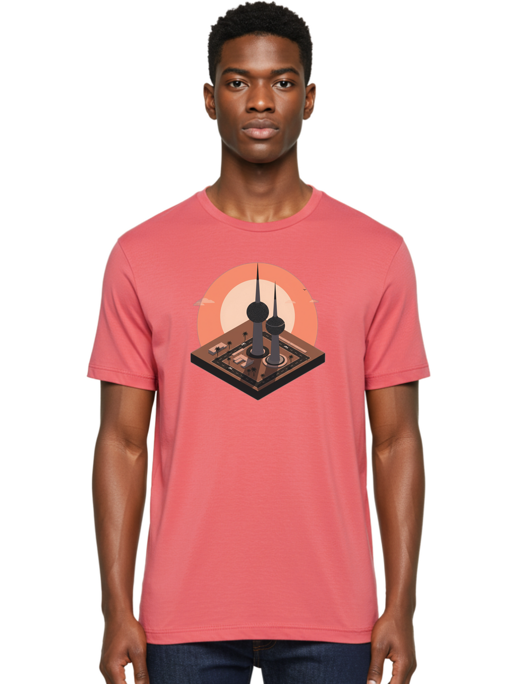 Kuwait-Towers-2 Men'S Graphic Tee, 100% Cotton, Comfortable Casual Summer Wear, Machine Washable, Vintage Camera, Old Camera, Antique Camera, Black Camera, Classic Photography, Photography Equipment, Nostalgic Device, Film Camera, Camera Art Bag669