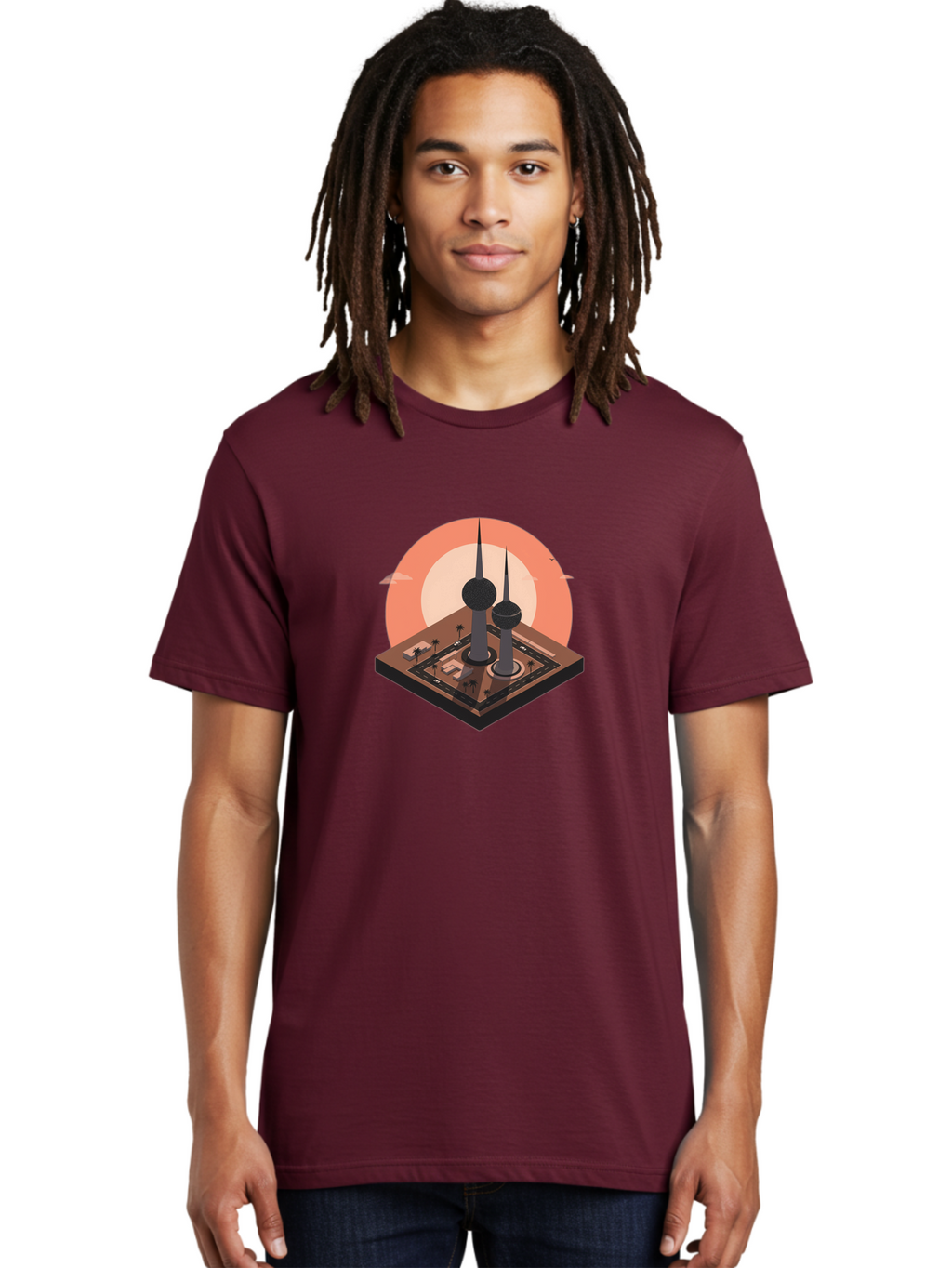 Kuwait-Towers-2 Men'S Graphic Tee, 100% Cotton, Comfortable Casual Summer Wear, Machine Washable, Vintage Camera, Old Camera, Antique Camera, Black Camera, Classic Photography, Photography Equipment, Nostalgic Device, Film Camera, Camera Art Bag669