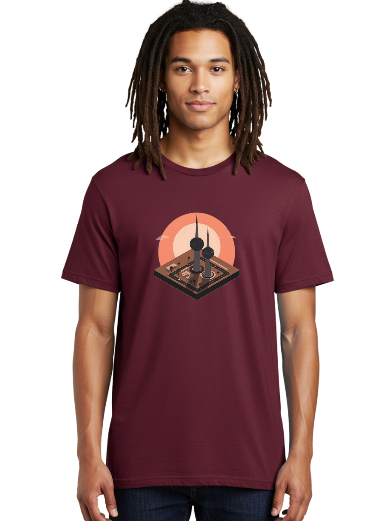 Kuwait-Towers-2 Men'S Graphic Tee, 100% Cotton, Comfortable Casual Summer Wear, Machine Washable, Vintage Camera, Old Camera, Antique Camera, Black Camera, Classic Photography, Photography Equipment, Nostalgic Device, Film Camera, Camera Art Bag669