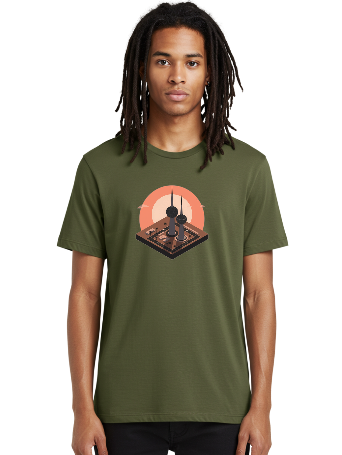 Kuwait-Towers-2 Men'S Graphic Tee, 100% Cotton, Comfortable Casual Summer Wear, Machine Washable, Vintage Camera, Old Camera, Antique Camera, Black Camera, Classic Photography, Photography Equipment, Nostalgic Device, Film Camera, Camera Art Bag669