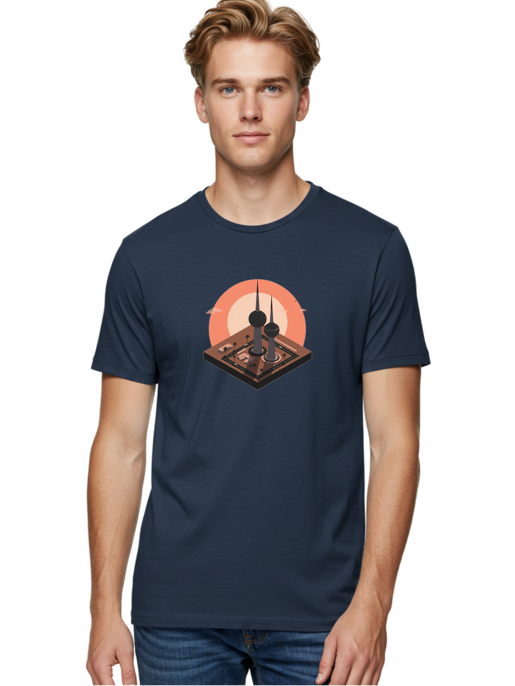 Kuwait-Towers-2 Men'S Graphic Tee, 100% Cotton, Comfortable Casual Summer Wear, Machine Washable, Vintage Camera, Old Camera, Antique Camera, Black Camera, Classic Photography, Photography Equipment, Nostalgic Device, Film Camera, Camera Art Bag669