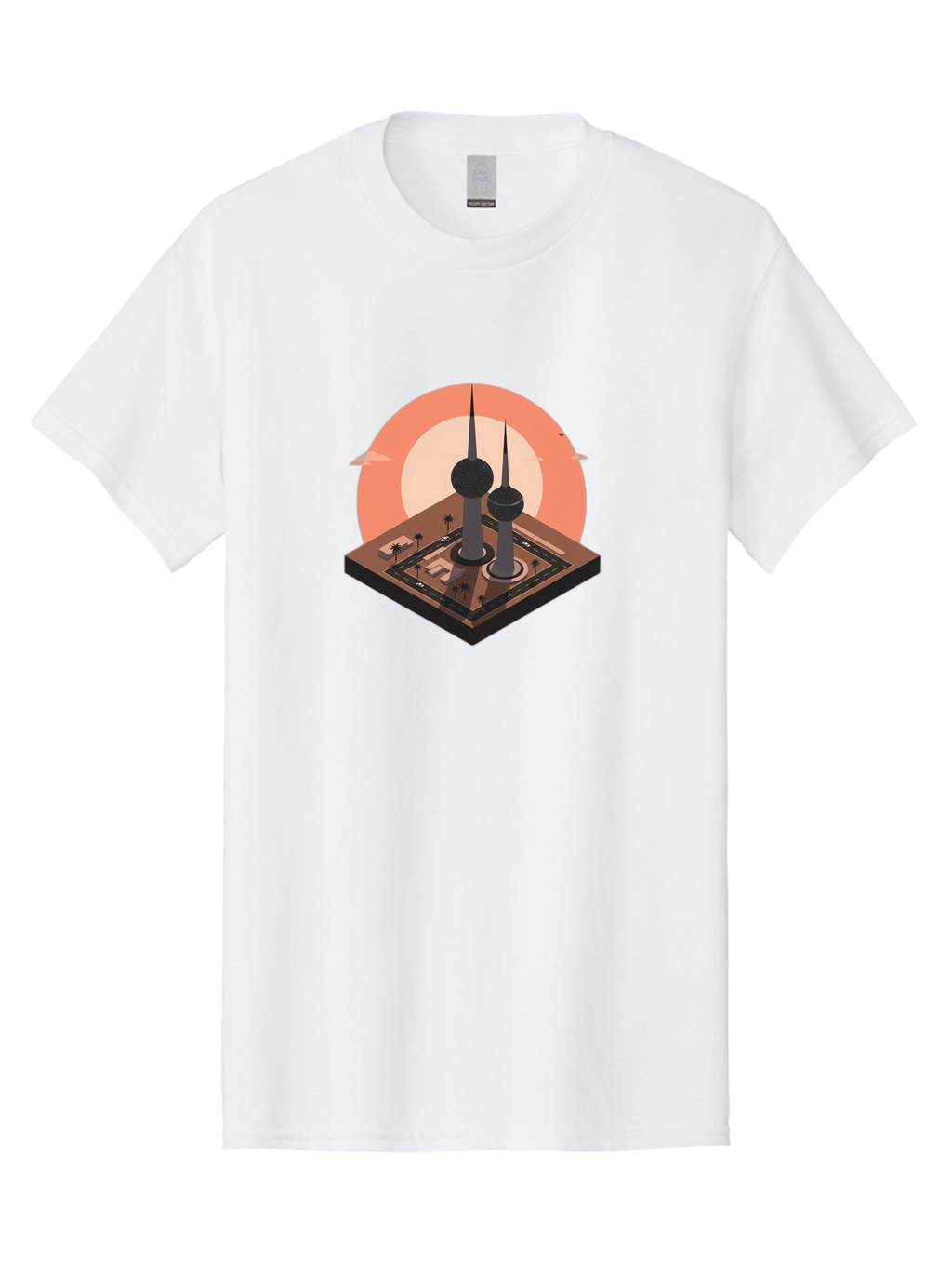 Kuwait-Towers-2 Men'S Graphic Tee, 100% Cotton, Comfortable Casual Summer Wear, Machine Washable, Vintage Camera, Old Camera, Antique Camera, Black Camera, Classic Photography, Photography Equipment, Nostalgic Device, Film Camera, Camera Art Bag669