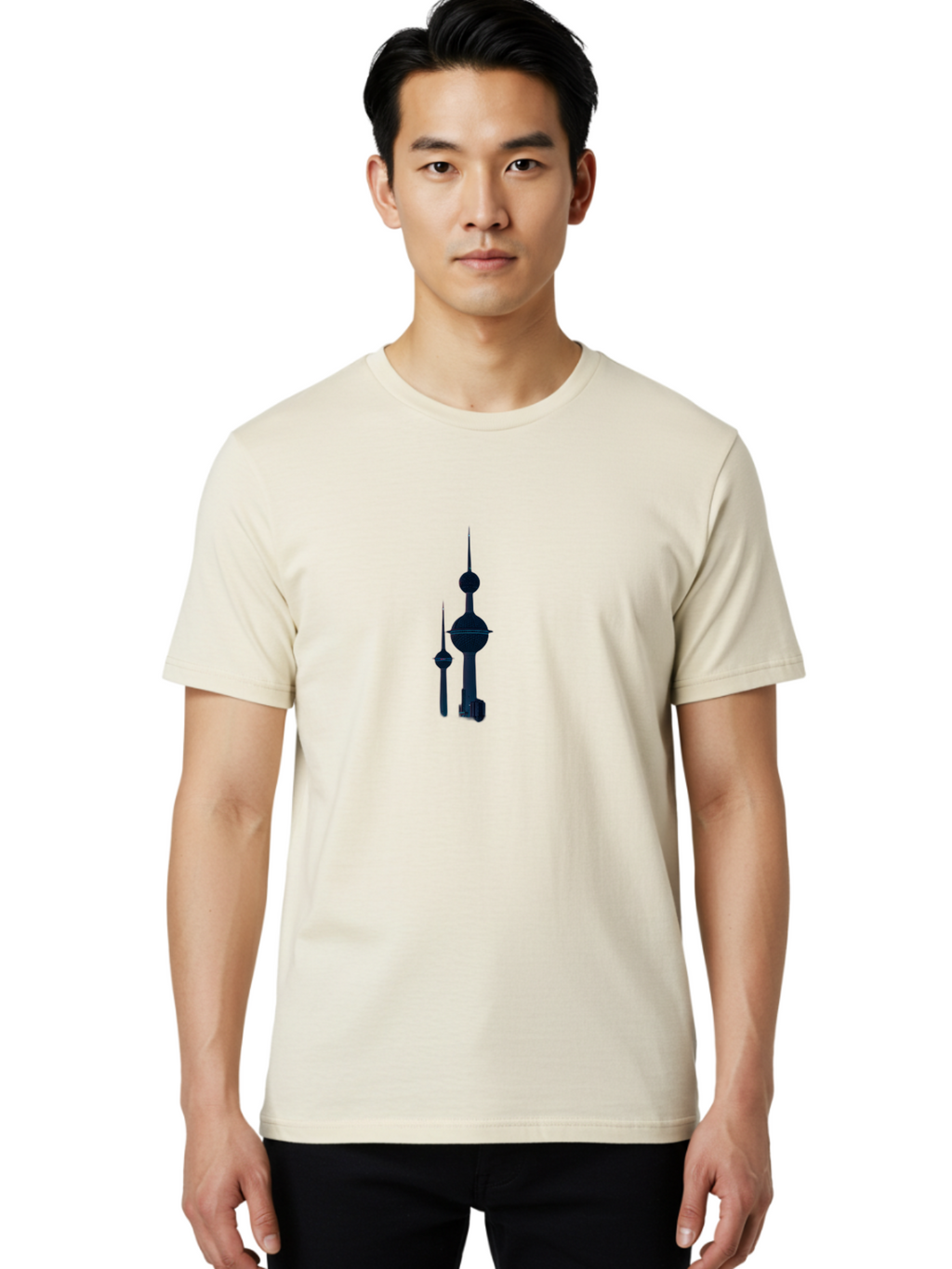 Kuwait-Towers-3 Men'S Graphic Tee, 100% Cotton, Comfortable Casual Summer Wear, Machine Washable, Vintage Camera, Old Camera, Antique Camera, Black Camera, Classic Photography, Photography Equipment, Nostalgic Device, Film Camera, Camera Art Bag670