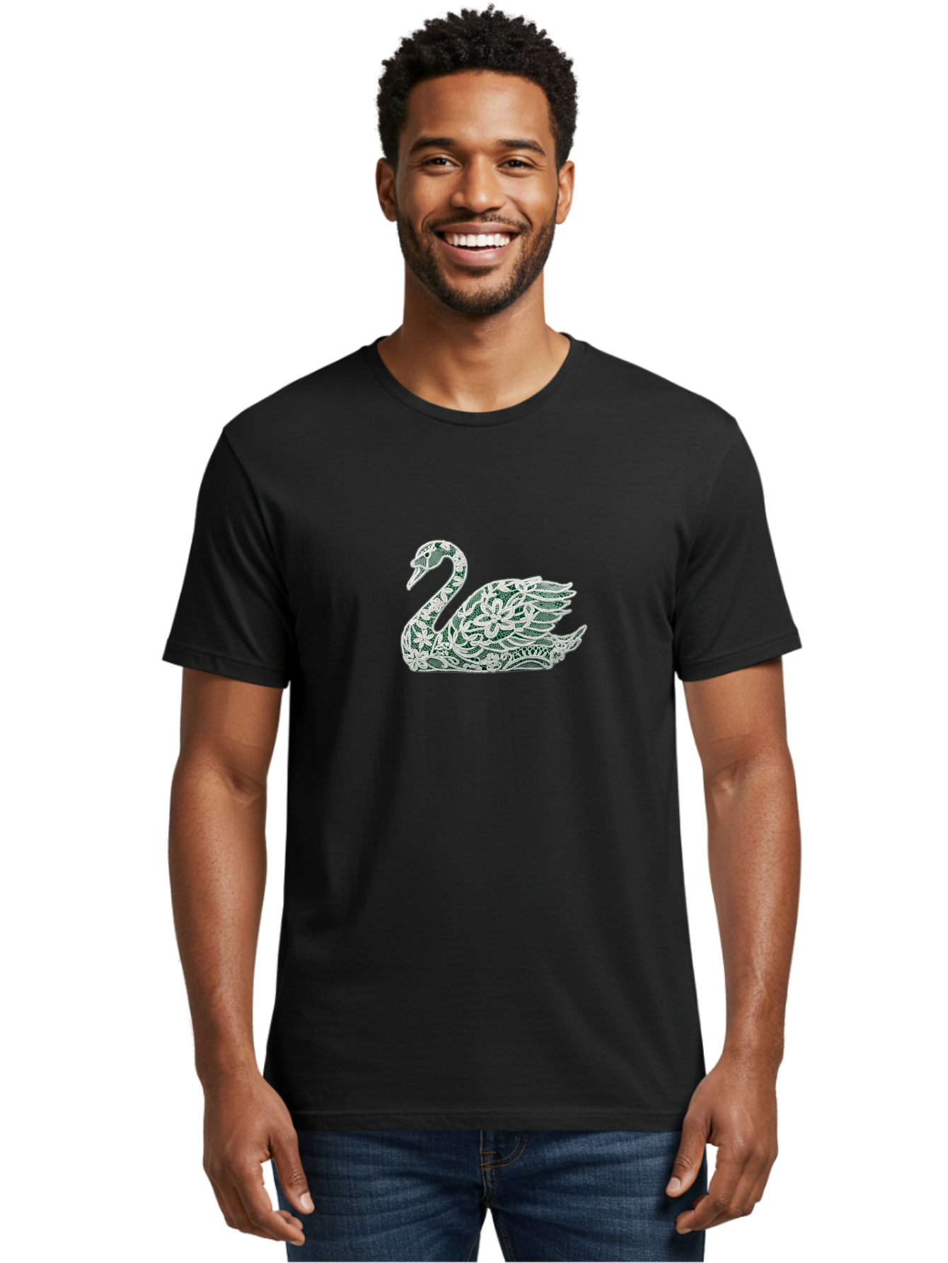 Lace-Swan Men'S Graphic Tee, 100% Cotton, Comfortable Casual Summer Wear, Machine Washable, Vintage Camera, Old Camera, Antique Camera, Black Camera, Classic Photography, Photography Equipment, Nostalgic Device, Film Camera, Camera Art Bag676