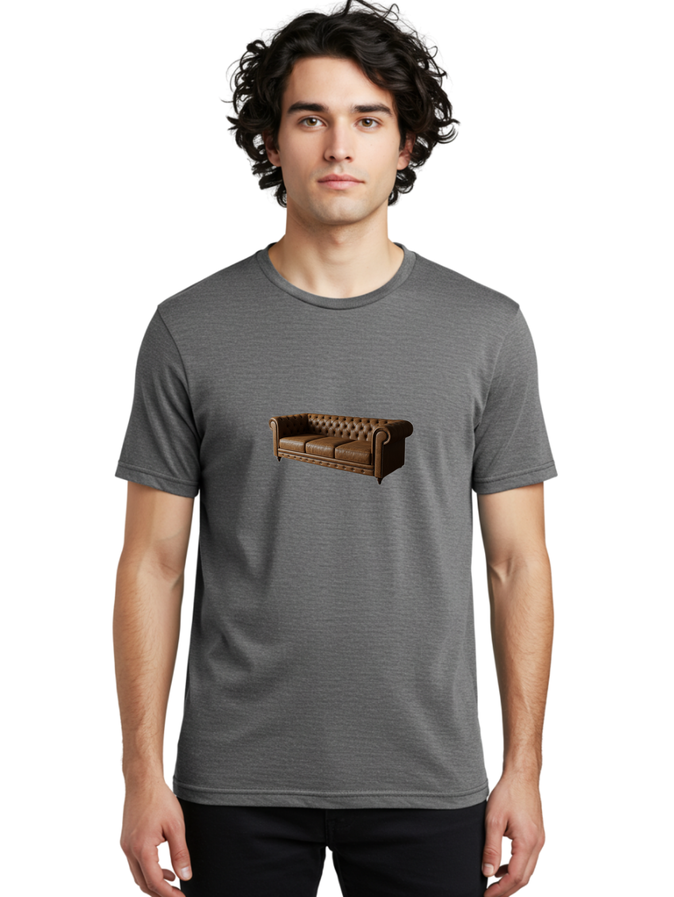 Leather-Chesterfield-Sofa Men'S Graphic Tee, 100% Cotton, Comfortable Casual Summer Wear, Machine Washable, Vintage Camera, Old Camera, Antique Camera, Black Camera, Classic Photography, Photography Equipment, Nostalgic Device, Film Camera, Bag686