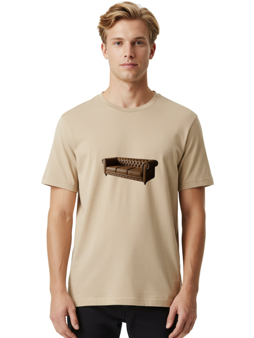 Leather-Chesterfield-Sofa Men'S Graphic Tee, 100% Cotton, Comfortable Casual Summer Wear, Machine Washable, Vintage Camera, Old Camera, Antique Camera, Black Camera, Classic Photography, Photography Equipment, Nostalgic Device, Film Camera, Bag686