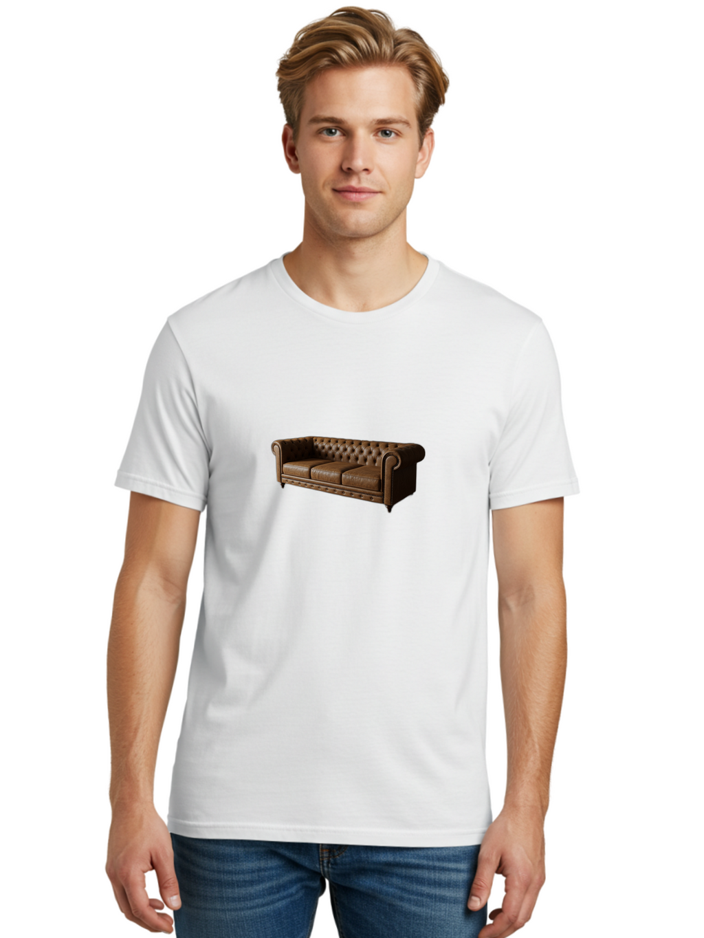 Leather-Chesterfield-Sofa Men'S Graphic Tee, 100% Cotton, Comfortable Casual Summer Wear, Machine Washable, Vintage Camera, Old Camera, Antique Camera, Black Camera, Classic Photography, Photography Equipment, Nostalgic Device, Film Camera, Bag686