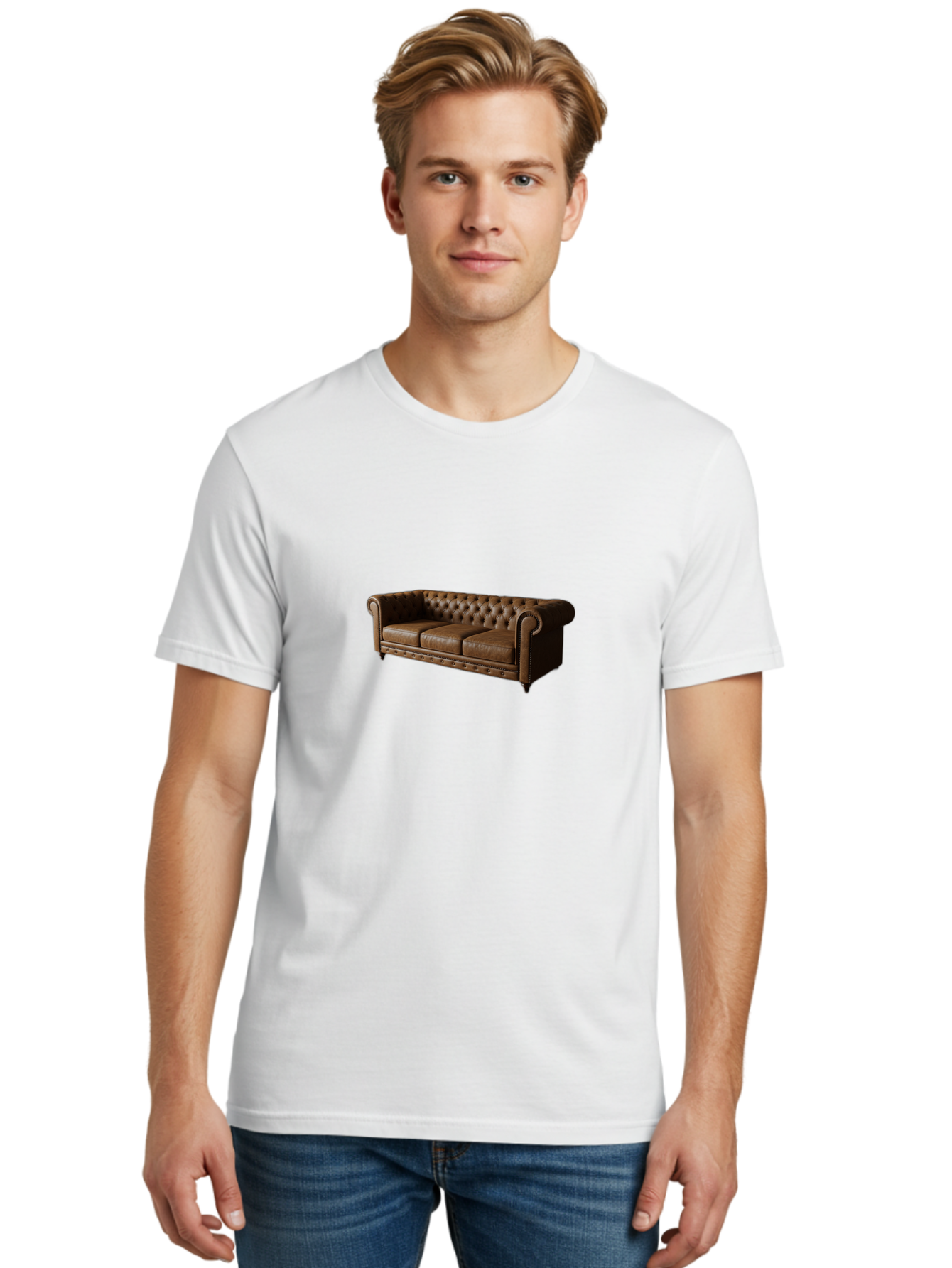 Leather-Chesterfield-Sofa Men'S Graphic Tee, 100% Cotton, Comfortable Casual Summer Wear, Machine Washable, Vintage Camera, Old Camera, Antique Camera, Black Camera, Classic Photography, Photography Equipment, Nostalgic Device, Film Camera, Bag686