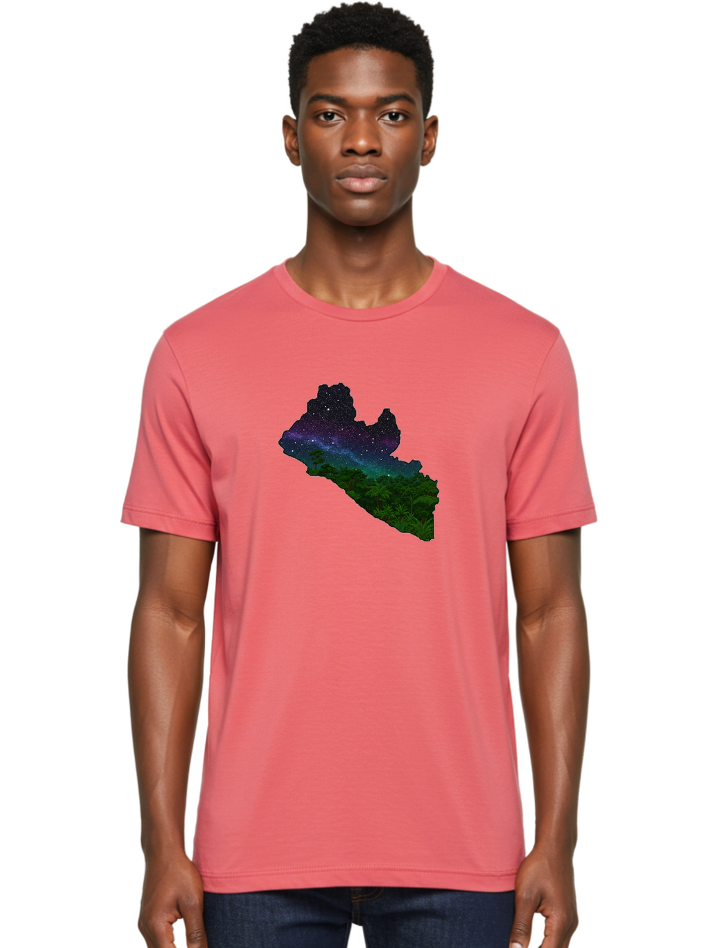 Liberia-Night-Sky Men'S Graphic Tee, 100% Cotton, Comfortable Casual Summer Wear, Machine Washable, Vintage Camera, Old Camera, Antique Camera, Black Camera, Classic Photography, Photography Equipment, Nostalgic Device, Film Camera, Camera Art Bag692