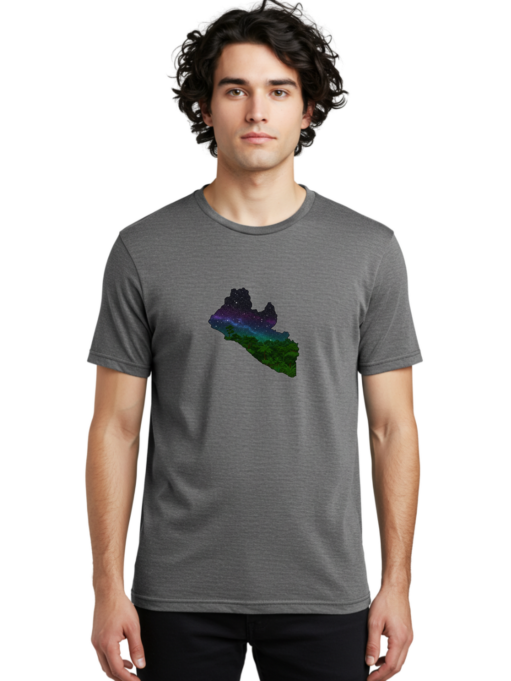 Liberia-Night-Sky Men'S Graphic Tee, 100% Cotton, Comfortable Casual Summer Wear, Machine Washable, Vintage Camera, Old Camera, Antique Camera, Black Camera, Classic Photography, Photography Equipment, Nostalgic Device, Film Camera, Camera Art Bag692