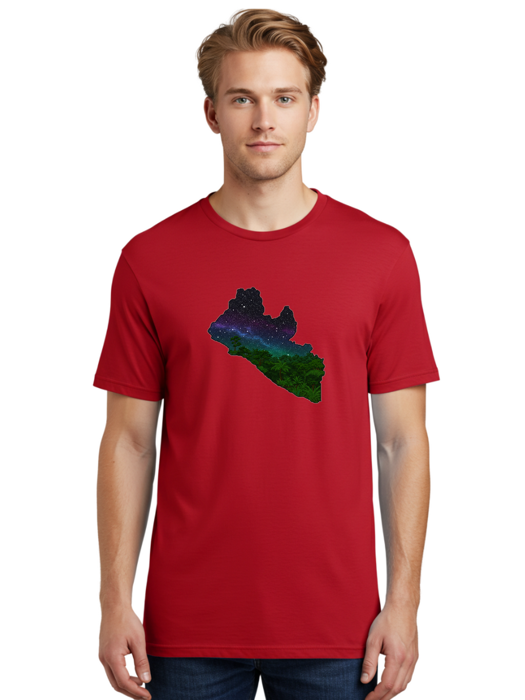 Liberia-Night-Sky Men'S Graphic Tee, 100% Cotton, Comfortable Casual Summer Wear, Machine Washable, Vintage Camera, Old Camera, Antique Camera, Black Camera, Classic Photography, Photography Equipment, Nostalgic Device, Film Camera, Camera Art Bag692