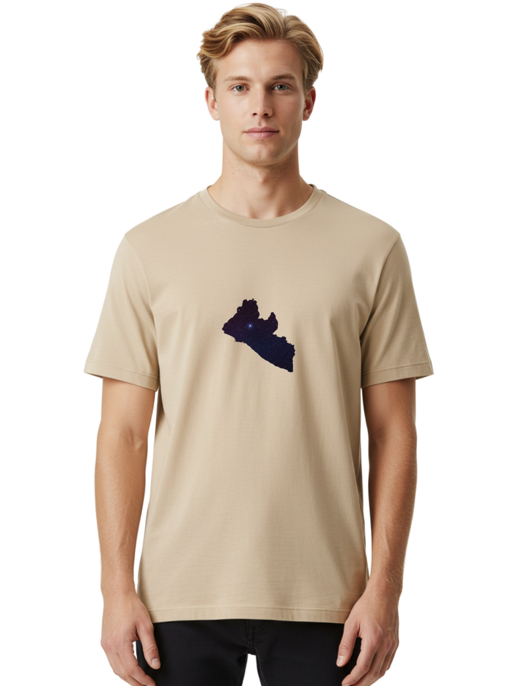 Liberia-Star-Map Men'S Graphic Tee, 100% Cotton, Comfortable Casual Summer Wear, Machine Washable, Vintage Camera, Old Camera, Antique Camera, Black Camera, Classic Photography, Photography Equipment, Nostalgic Device, Film Camera, Camera Art Bag693