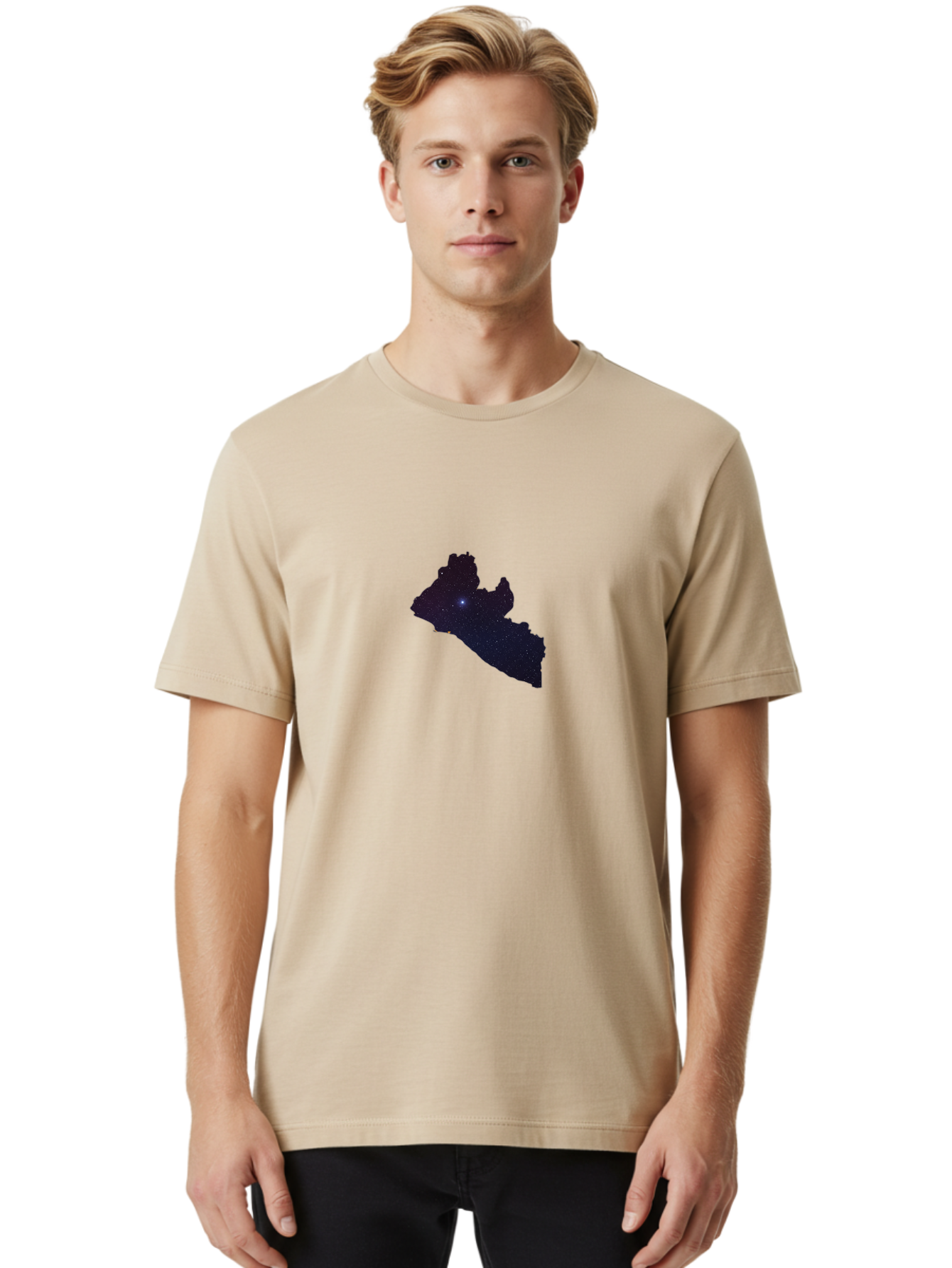Liberia-Star-Map Men'S Graphic Tee, 100% Cotton, Comfortable Casual Summer Wear, Machine Washable, Vintage Camera, Old Camera, Antique Camera, Black Camera, Classic Photography, Photography Equipment, Nostalgic Device, Film Camera, Camera Art Bag693