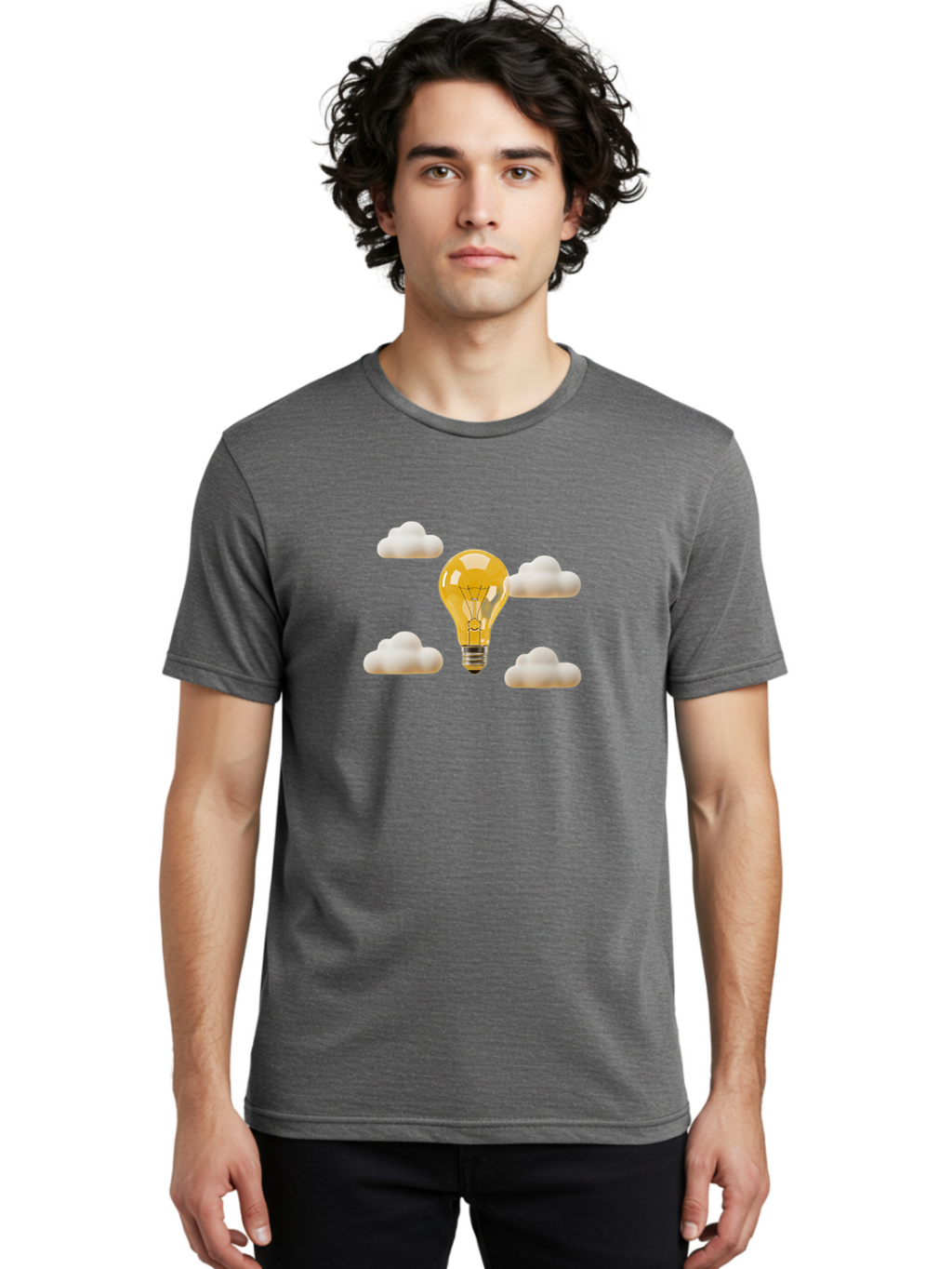 Light-Bulb Men'S Graphic Tee, 100% Cotton, Comfortable Casual Summer Wear, Machine Washable, Vintage Camera, Old Camera, Antique Camera, Black Camera, Classic Photography, Photography Equipment, Nostalgic Device, Film Camera, Camera Art Bag696
