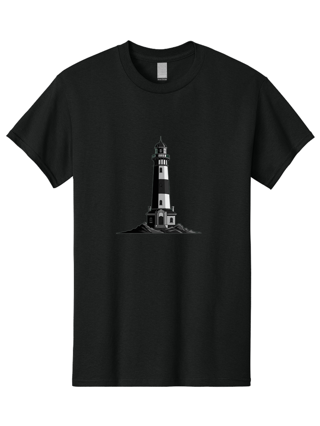Lighthouse-11 Men'S Graphic Tee, 100% Cotton, Comfortable Casual Summer Wear, Machine Washable, Vintage Camera, Old Camera, Antique Camera, Black Camera, Classic Photography, Photography Equipment, Nostalgic Device, Film Camera, Camera Art Bag700