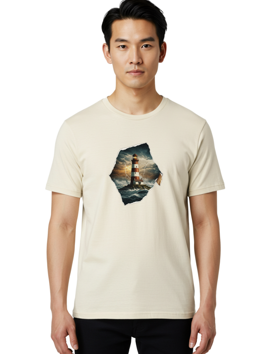 Lighthouse-14 Men'S Graphic Tee, 100% Cotton, Comfortable Casual Summer Wear, Machine Washable, Vintage Camera, Old Camera, Antique Camera, Black Camera, Classic Photography, Photography Equipment, Nostalgic Device, Film Camera, Camera Art Bag703