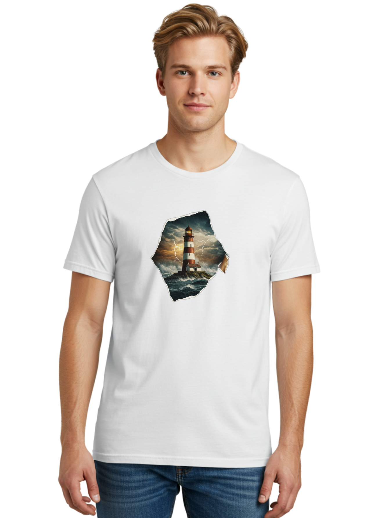 Lighthouse-14 Men'S Graphic Tee, 100% Cotton, Comfortable Casual Summer Wear, Machine Washable, Vintage Camera, Old Camera, Antique Camera, Black Camera, Classic Photography, Photography Equipment, Nostalgic Device, Film Camera, Camera Art Bag703