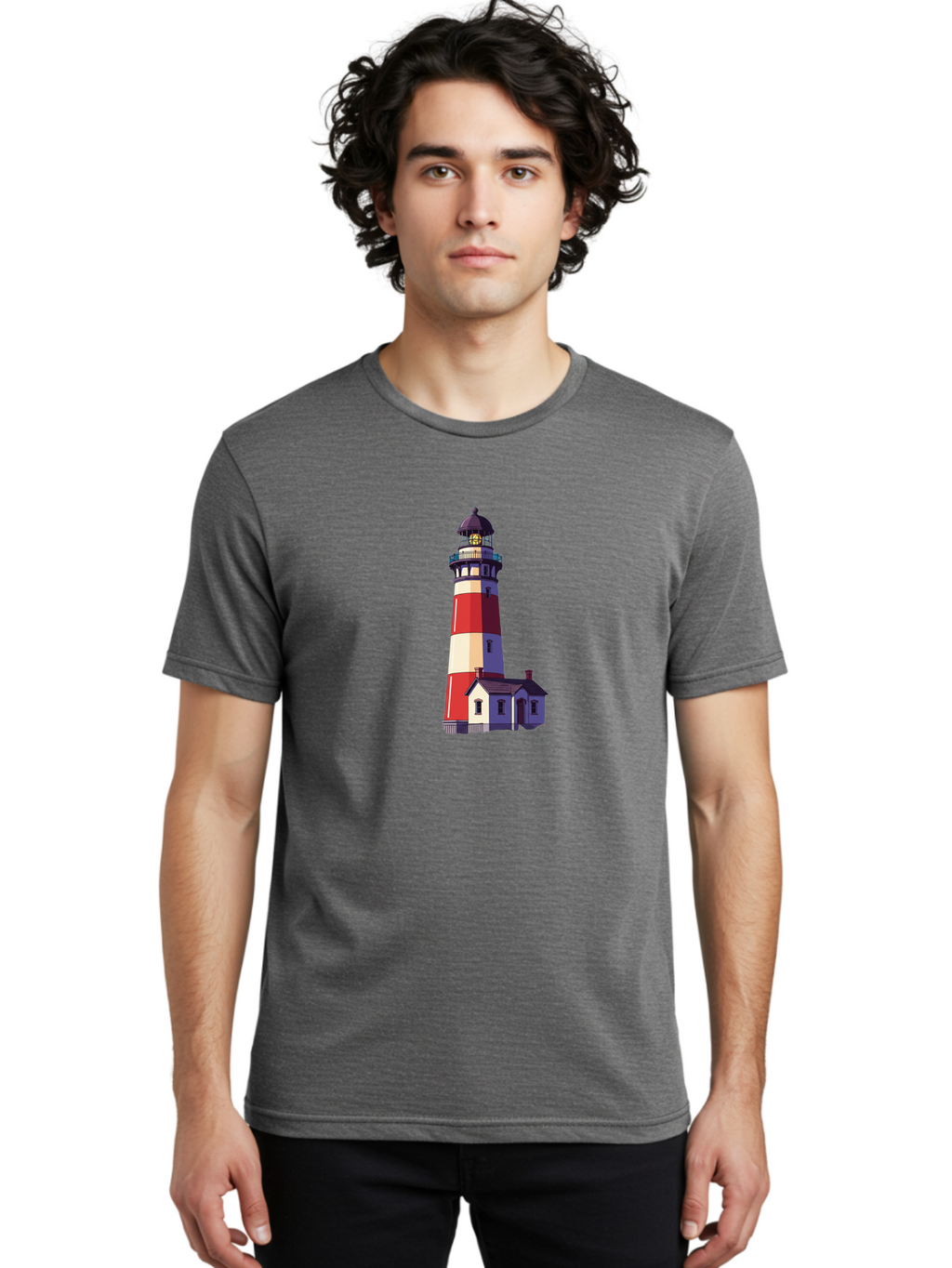 Lighthouse-15 Men'S Graphic Tee, 100% Cotton, Comfortable Casual Summer Wear, Machine Washable, Vintage Camera, Old Camera, Antique Camera, Black Camera, Classic Photography, Photography Equipment, Nostalgic Device, Film Camera, Camera Art Bag704