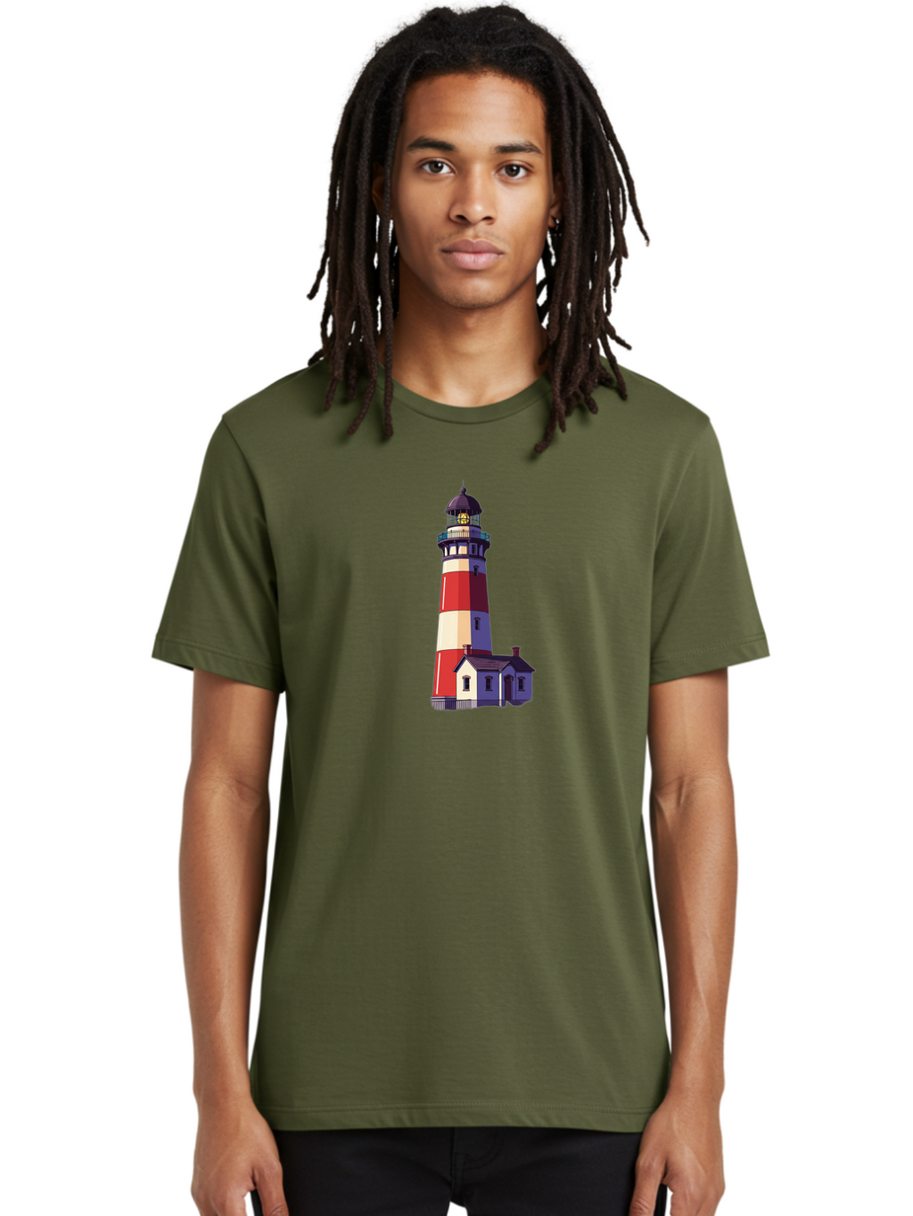 Lighthouse-15 Men'S Graphic Tee, 100% Cotton, Comfortable Casual Summer Wear, Machine Washable, Vintage Camera, Old Camera, Antique Camera, Black Camera, Classic Photography, Photography Equipment, Nostalgic Device, Film Camera, Camera Art Bag704