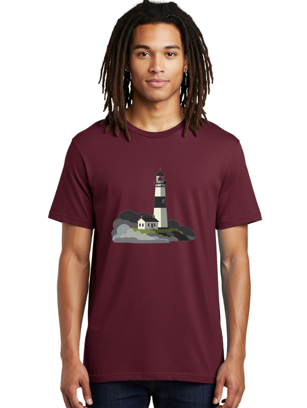 Lighthouse-3 Men'S Graphic Tee, 100% Cotton, Comfortable Casual Summer Wear, Machine Washable, Vintage Camera, Old Camera, Antique Camera, Black Camera, Classic Photography, Photography Equipment, Nostalgic Device, Film Camera, Camera Art Bag707