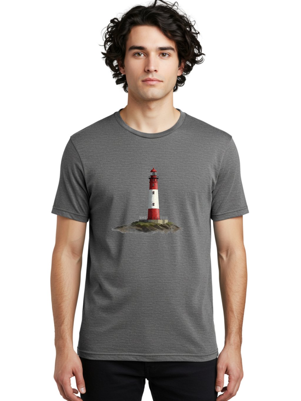 Lighthouse-4 Men'S Graphic Tee, 100% Cotton, Comfortable Casual Summer Wear, Machine Washable, Vintage Camera, Old Camera, Antique Camera, Black Camera, Classic Photography, Photography Equipment, Nostalgic Device, Film Camera, Camera Art Bag708